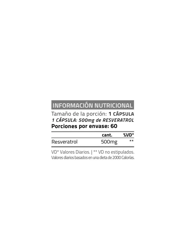 Resveratrol 500 - 60 Cápsulas 2