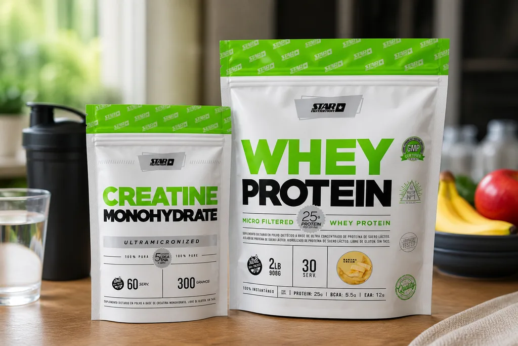 Combo Whey 907g + Creatina 300g Doypack Star Nutrition