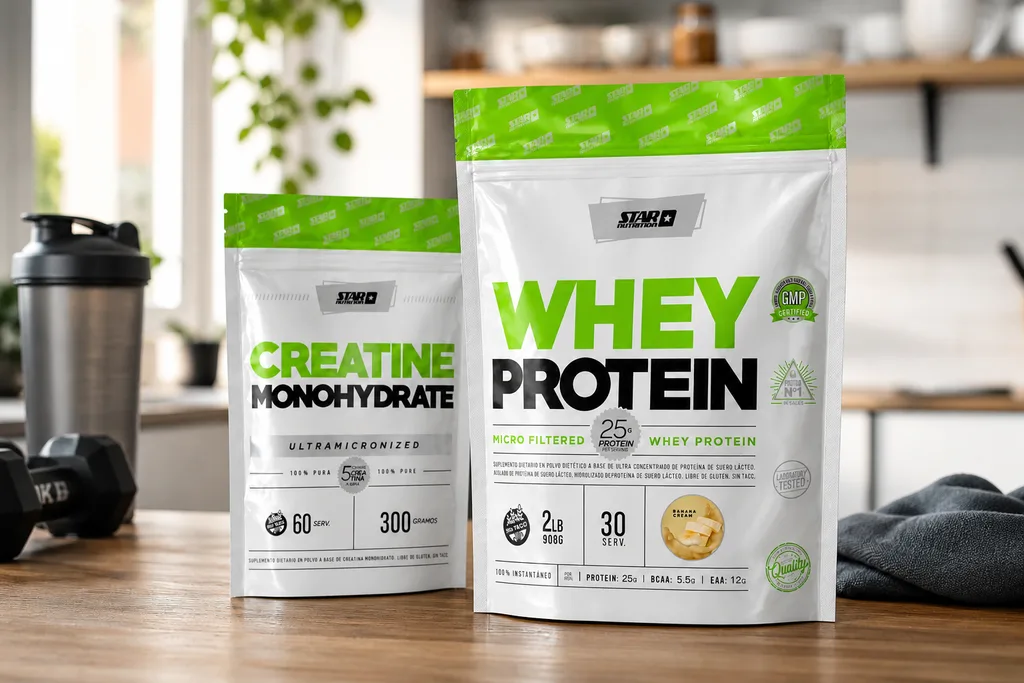 Combo Whey 907g + Creatina 300g Doypack Star Nutrition (IA)
