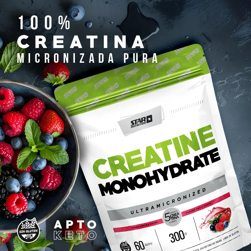 Creatina Monohidrato 300g Doypack Sabor Frutos Rojos