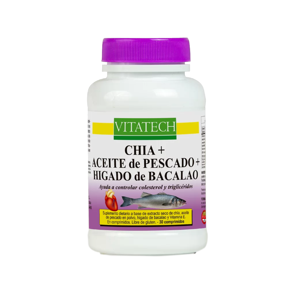 Vitatech Aceite de Pescado + Chia + Hígado de Bacalao x 30 Comp