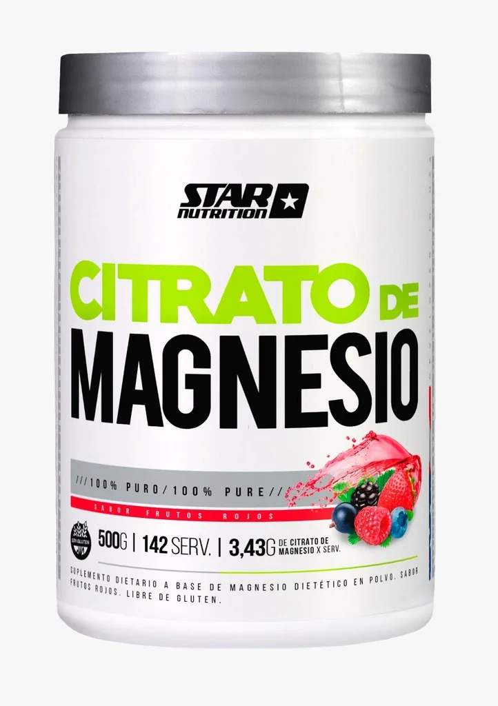 Citrato de Magnesio Sabor Frutos Rojos - Polvo 500 Gr