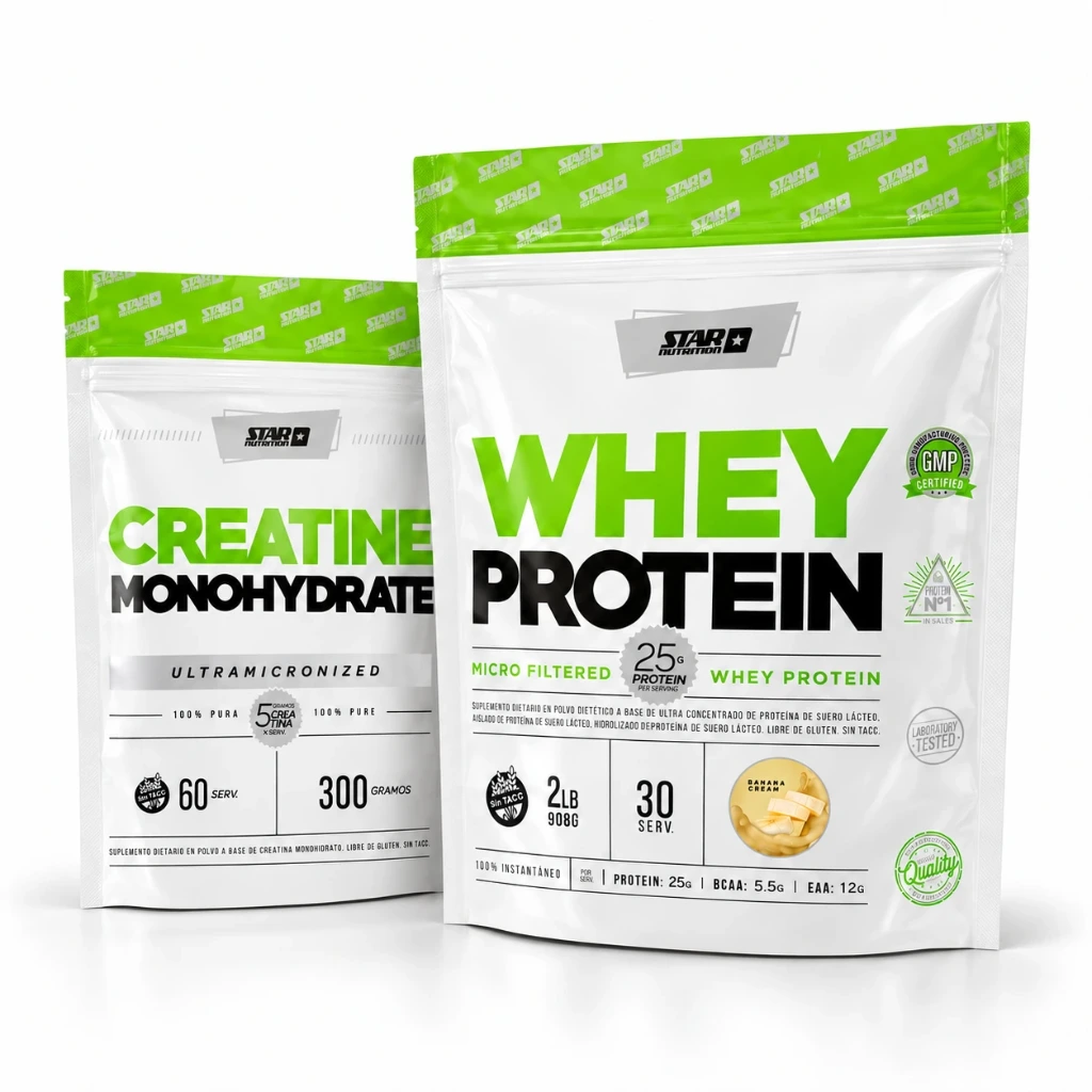 Combo Whey 907g + Creatina 300g Doypack Star Nutrition