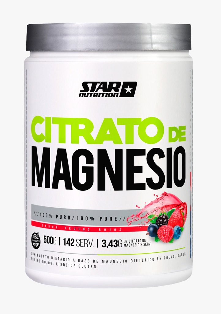 [STANUT004017] Citrato de Magnesio Sabor Frutos Rojos - Polvo 500 Gr